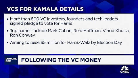 More than 800 VC investors, founders and tech leaders pledge to vote for Kamala Harris