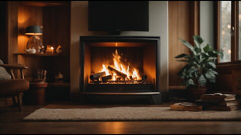 Relaxing music in the fireplace room