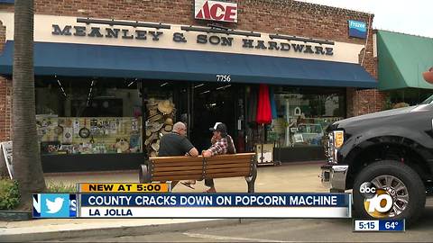 Health Department forces La Jolla hardware store to stop giving away free popcorn