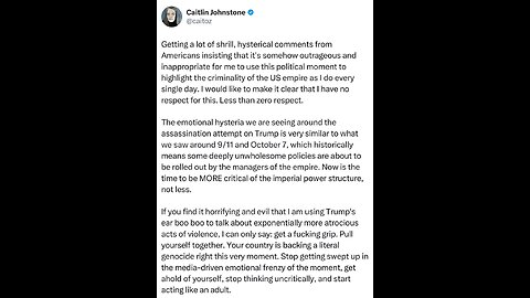Americans hysterical about Trump’s “Ear Boo Boo” - Scott Ritter replies to Caitlin Johnstone