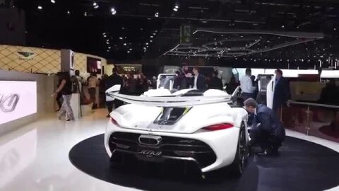 WIDEANGLE Koenigsegg stand, Jesko engine in detail 360° + Koenigsegg Jesko Geneva Motor Show 2019 4k