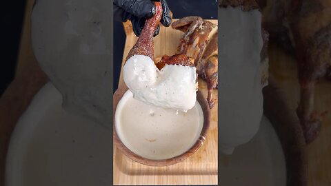 Smoked spatchcock chicken with Alabama chicken white sauce