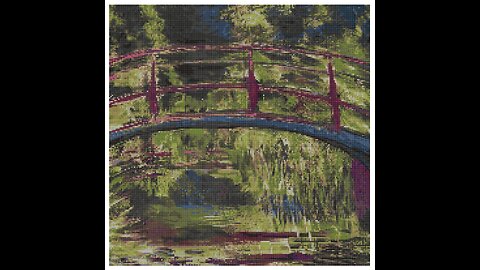 Monet Style Bridge Cross Stitch Pattern by Welovit | welovit.net | #welovit