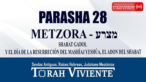 PARASHA 28 METZORA / SHABAT GADOL - EL DÍA DE LA RESURRECIÓN DEL MASHÍAJ YESHÚA, EL ADON DEL SHABAT