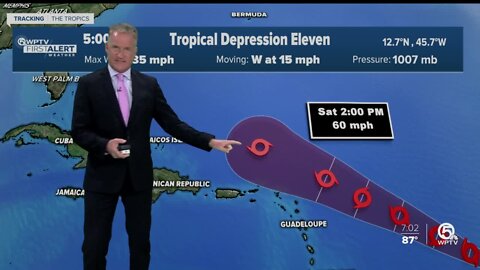 Tropical Depression 11 could become Tropical Storm Josephine