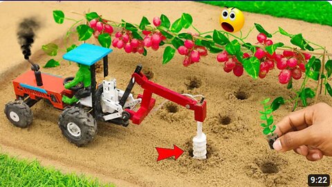 diy tractor making hole digger machine for grapes planting science project