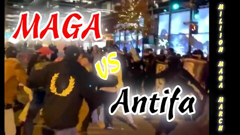 MAGA Supporters Beat The Crap Out Of Antifa After Million MAGA March Washington DC 2020