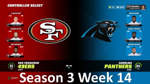 Madden Nfl 23 49ers Vs Panthers Simulation Franchise S3 W14-No Sound