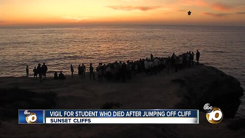 Vigil held for student who died after jumping off cliff