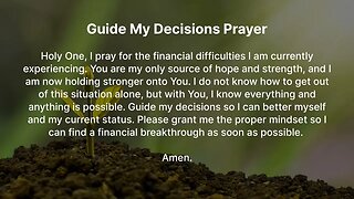 Guide My Decisions Prayer (Prayer for Financial Stability)
