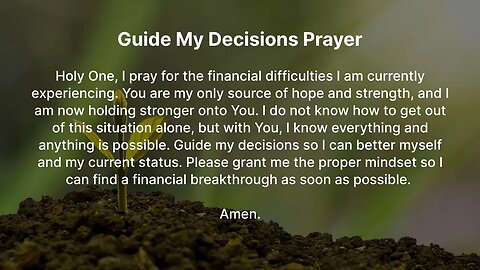 Guide My Decisions Prayer (Prayer for Financial Stability)