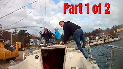 Lowering or Dropping The Mast on Catalina 25 ||SEASON 01 ENCORE (Part 1of2) ||