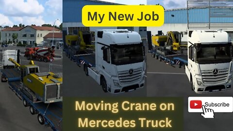 #shorts Moving Crane on Mercedes Truck in Euro Truck Simulator