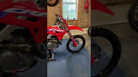 2022 CRF450R twisted front end crash. Rebuild coming soon + giveaways. Subscribe!
