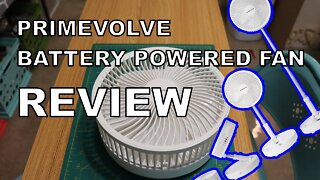 Primevolve battery powered portable fan