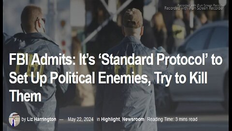 FBI ADMITS>IT'S STANDARD PROTOCOL TO SET UP POLITICAL ENEMIES, TRY TO KILL THEM - WAR ROOM LIZ HARRINGTON INTERVIEW - HER ARTICLE BELOW - 7 mins. FBI HAS BEEN HELPING CITY GESTAPO COPS DO THIS AGAINST POLITICAL ACTIVITSTS FOR YEARS!