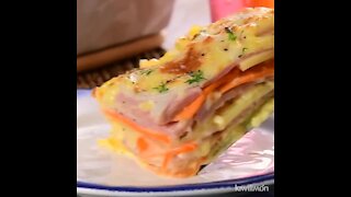 Potato Lasagna and Sweet Potato