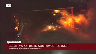 Scrap yard fire in Southwest Detroit