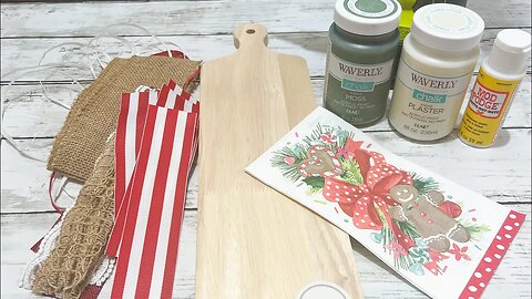 Adorable Gingerbread Cutting Board || Napkin Decoupage [ Just 1 Easy DIY ]