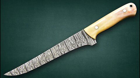 Fillet Knife Fisher'man Knife Hand Forged Damascus Steel Meat Cutting Knife Camel Bone Handle