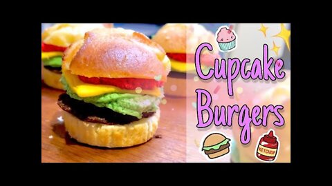 ASMR | Baking Mini Cupcake Burgers 🍭🌈