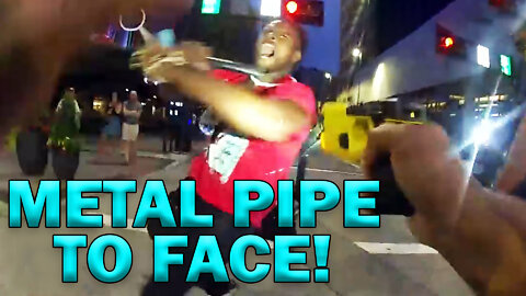 Metal Pipe To Cop's Face Elicits Weak Response On Video! LEO Round Table S07E30d