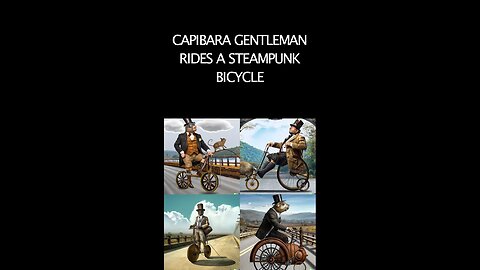 CAPIBARA GENTLEMAN RIDES A STEAMPUNK BICYCLE | AI ART