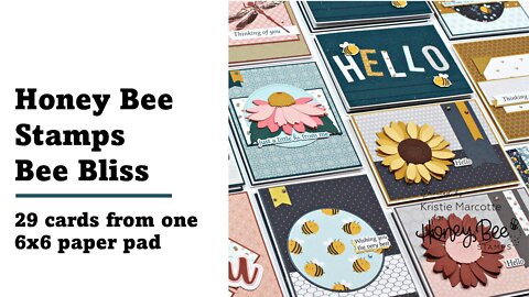 Honey Bee Stamps | Bee Bliss | 29 cards from one 6x6 paper pad