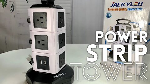 Surge Protector Power Strip Tower with USB Ports by JACKYLED Review