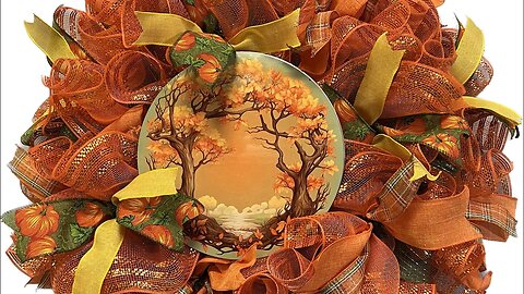 3D Fall Trees Deco Mesh Wreath |Hard Working Mom |How to