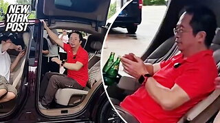 Chinese billionaire has fingers squashed by 'supercar' door during safety demonstration