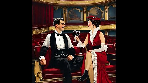 a man and a woman enjoying Pinot noir in a 1910’s theatre #1910s #manandwoman #wonderapp #theatre