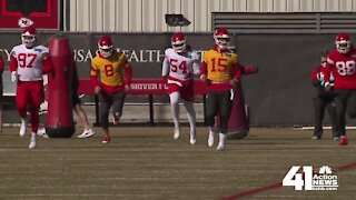 Chiefs Patrick Mahomes at practice Thursday