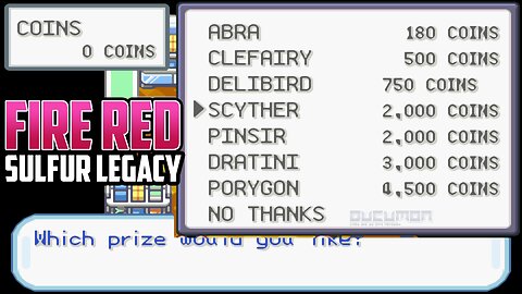 Pokemon Fire Red Sulfur Legacy - GBA ROM Hack similar to Pokemon Yellow Legacy, Cheaper Game Corner