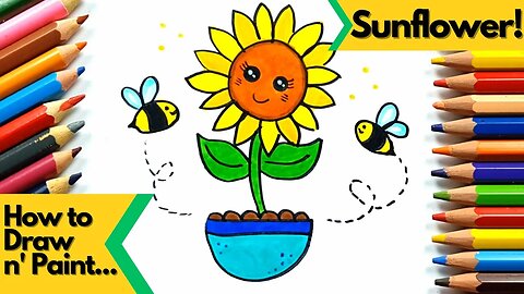 How to Draw and Paint a Cute Sunflower