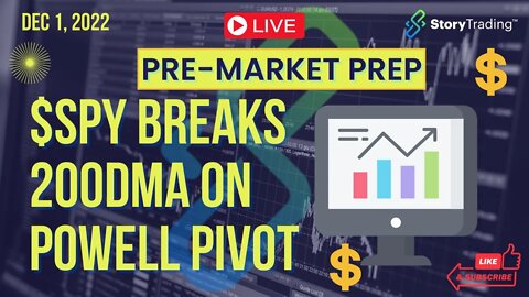 12/1/22 Pre-Market Prep: $SPY Breaks 200DMA on Powell Pivot