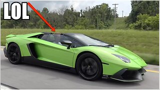 Here's what happens if you drive a $400K Lamborghini Aventador Roadster (Top Down) in a RAINSTORM!?