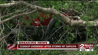 Cleanup underway in Sapulpa after storms hit