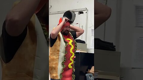 Dressed as a Hotdog for Valentine's Day