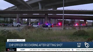 CHP officer recovering after being shot on freeway