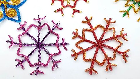 Pipe Cleaner Crafts | Chenille Wire Snowflake Making Crafts