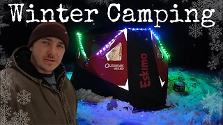 Sleeping in a Hot Tent (Middle of Woods) - Winter Camping