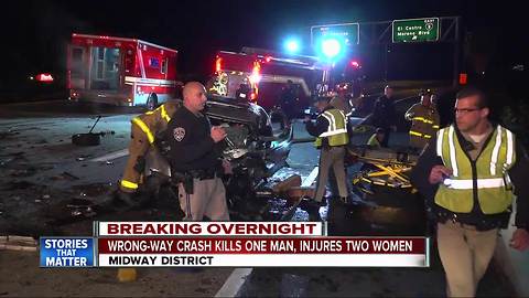 Driver killed in wrong-way crash on I-5 in Midway area