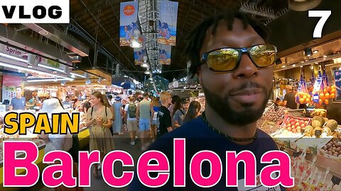 BARCELONA SPAIN - food market walking tour Barcelona || Mercado de La Boqueria || Las Ramblas Market Barcelona Vlogs