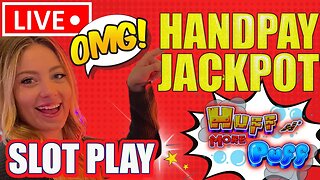 OMG 😱 🔴 LIVE! HANDPAY JACKPOT on DANCING DRUMS 🥁 NEW HUFF N’ MORE PUFF SLOT MACHINE!! Let’s GO!