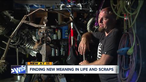 Elyria man using old car scraps to weld metal statues after turning his life around