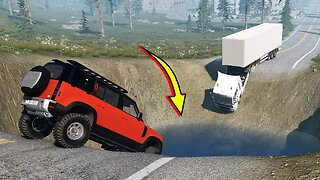 Cars vs Giant Dip TRAP ▶️ BeamNG Drive