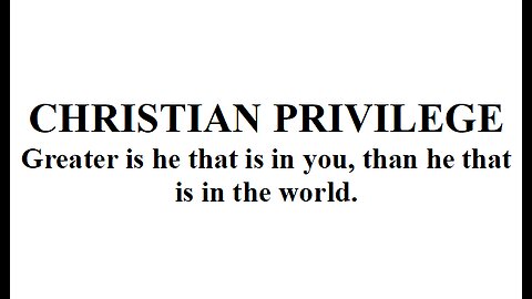 CHRISTIAN PRIVILEGE