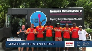 Miami Hurricanes help out in Surfside