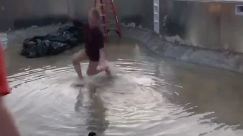 Girl Dancing In The Puddle